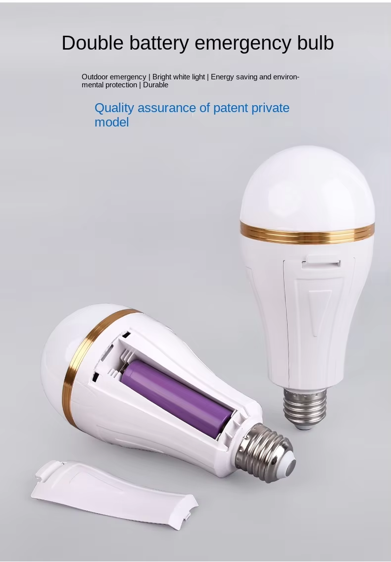 E27 charging emerg bulb portable led lamp 30W usb type c rechargeable light bulb with removable battery li-ion